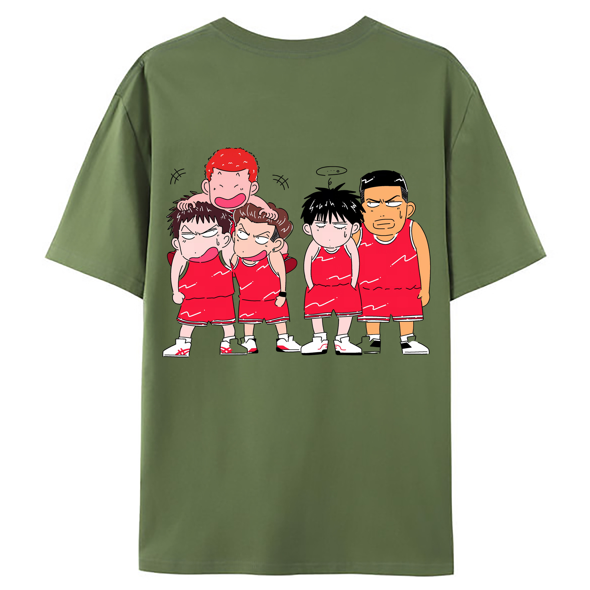 （画像用） SLAM DUNK／スラムダンク 綿100％ メンズ半袖Tシャツ（バックプリント） 通気性